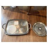 SHERIDAN SILVERPLATE TEA TRAY AND ROUND SERVING