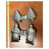 SANTA CLAUS AND CHRISTMAS TREE CANDY MOLDS BY E