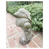 18" HIGH DOLPHIN CEMENT STATUE