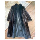 GORGEOUS ANKLE LENGTH REAL FUR COAT, FITS LIKE L,