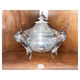 UNUSUAL OVAL SOUP TUREEN W/ FIGURAL ANIMALS,