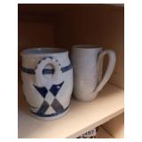 WILLIAMSBURG POTTERY MUG AND POT WITH HANDLES,