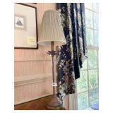 CANDLESTICK LAMP W/ PRISMS AND SHADE