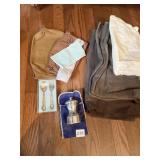 ONEIDA CHILDS FORK/SPOON, ENGRAVED PEPPER GRINDER