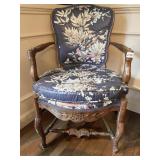 CHIPPENDALE STYLE ARMCHAIR W/ CARVED AND TURNED
