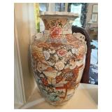 DETAILED MULTI-COLOR SATSUMA VASE 14.5" H HAS