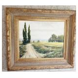 OIL ON CANVAS W/ GOLD FRAME SIGNED LOWER RIGHT