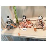 ANTIQUE JAPAN IMPERIAL HINA NINGYO DOLL 4" H EACH