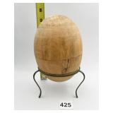 SPALTED WOOD EGG 2 PIECE ON STAND