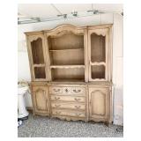 FRENCH PROVINCIAL 2 PC. CHINA HUTCH W/ DROP DOWN