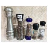 SALT AND PEPPER SHAKERS AND GRINDERS, PEWTER