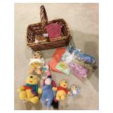DISNEY WINNIE THE POOH PLUSH WITH BASKET AND