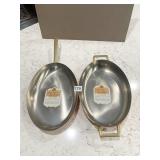 REVERE WARE COPPER PANS, NEVER USED, 12" OVALS, 1