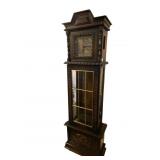 GERMAN CARVED CASE GRANDFATHER CLOCK (WEIGHTS -
