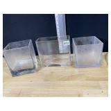 PLANTERS/VASE, HEAVY GLASS