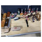 SHOESHINE BRUSHES, POLISH, SHOE STRETCHERS, IN