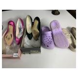 JOYCE SHOES 2 SATIN PAIR SZ 5.5-6, CROC LIKE