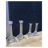 4 CRYSTAL CANDLE STICKS