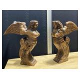 PAIR 20" H ORNATE WINGED GRIFFIN WITH EAGLE WINGS