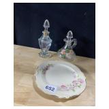 HAND PAINTED CURET AND PERFUME BOTTLE