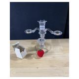 VINTAGE CAMBRIDGE CANDELABRA, DECORATIVE APPLE