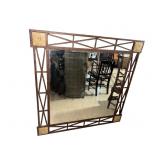 HEAVY LARGE IRON MIRROR 49" SQUARE