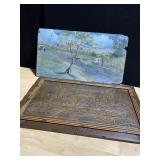 PAINTING ON SLATE, FIRST SUPPER 14.5 X 23.5