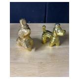 GOLD PAINTED POODLE DOGS