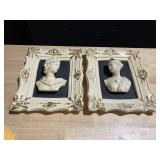 WALL HANGING PLASTER BUST PAIR