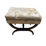 20" H OTTOMAN W/ CURVED LEG BASE PADDED CUSHION