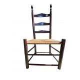 VINTAGE LADDER-BACK CHAIR WITH RUSH SEAT