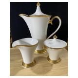 LENOX TEA/COFFEE POT, CREAMER, SUGAR, ETERNAL