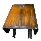 DUNCAN PHYFE DROP LEAF TABLE WITH INLAY BAND -