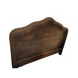 WICKER HEADBOARD ONLY MEDIUM BROWN FINISH