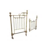 UNUSUAL BRASS BEDS W/ IRON SIDE RAILS 3