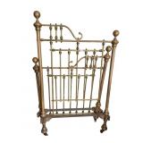 UNUSUAL BRASS BEDS W/ IRON SIDE RAILS 3