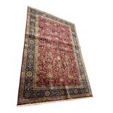 HANDWOVEN 100% WOOL RUG 6FT BY 9FT BURGANDY,