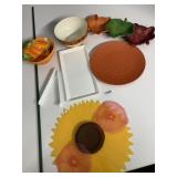 FALL SERVING PLATES, YARD FLOWER LAWN STICK, 6