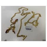 GOLD TONE SHOE NECKLACE AND BRACELET BY BOB