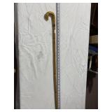 CANE WITH BAKALITE HANDLE, SILVER BAND