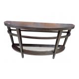 MODERN 2 TIER FLAT WALL TABLE INSET GLASS BASE