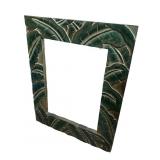 MIRROR WITH BANANA LEAF DESIGN FRAME 32" X 26"