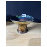 CARNIVAL GLASS BOWL, BLUE GLASS