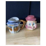 JAPAN TOBY MUG, GIRL CONDIMENT HOLDER