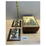 GOEBEL MUSICAL BOX AND 2 WALL PLAQUES PLAYS
