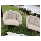 MID-CENTURY METAL SWIVEL ARMCHAIRS