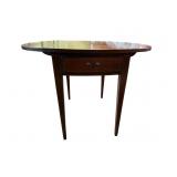 DROP SIDE CENTER DRAWER ANTIQUE SIDE TABLE W/