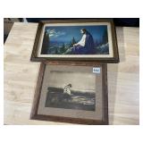 FRAMED PRINTS GIRL IN BOAT & JESUS
