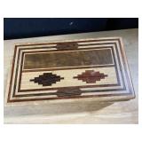 INLAY TRINKET BOX SIGNED ON BASE