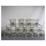 15 TUMBLERS NED SMITH GLASSWARE (1919-1985) SELF